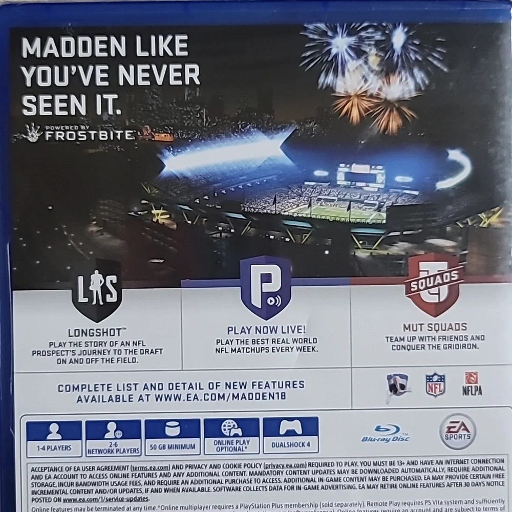 Madden NFL 18 Playstation PS4 Longshot All New Story Mode Rated Everyone